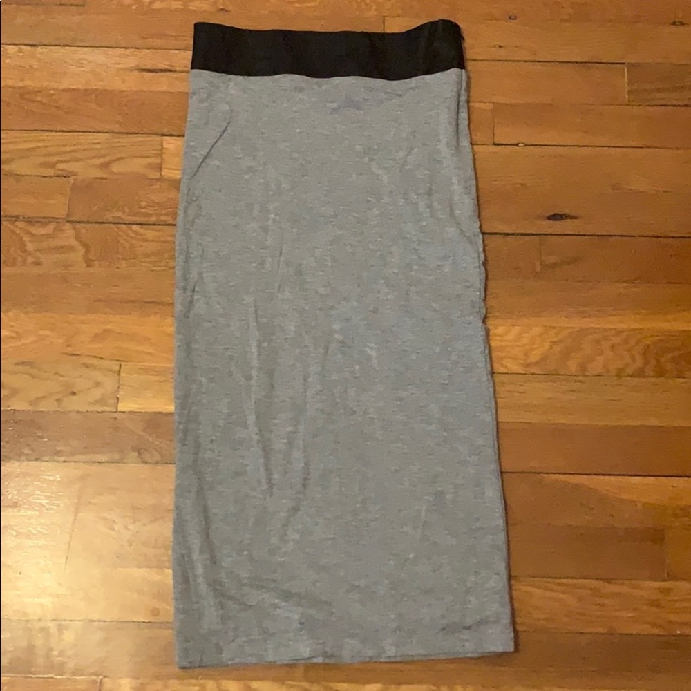 Nasty Gal gray pencil skirt leather trim s